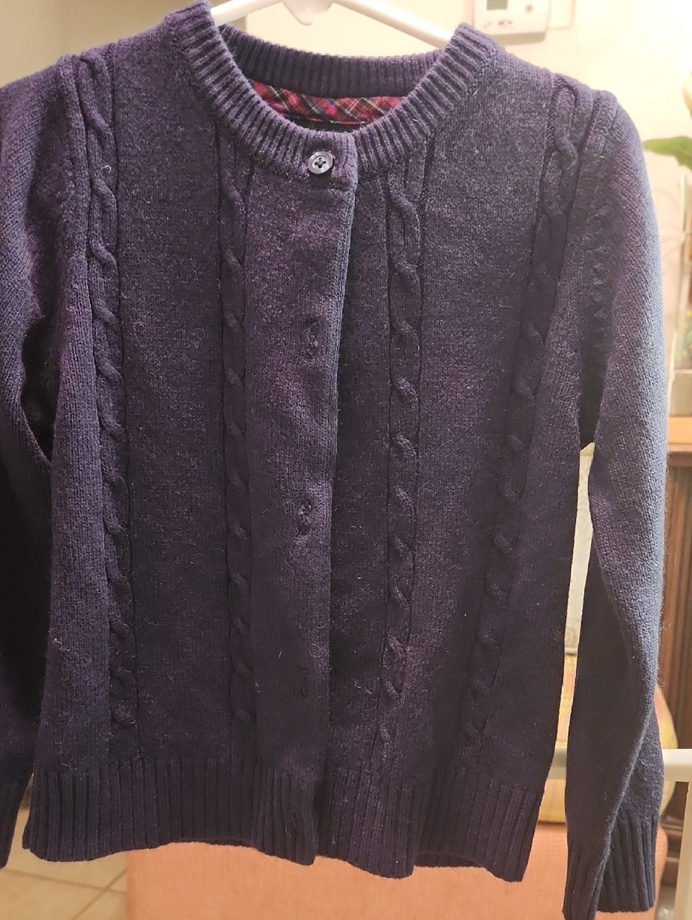 George Navy Cable Knit Cardigan